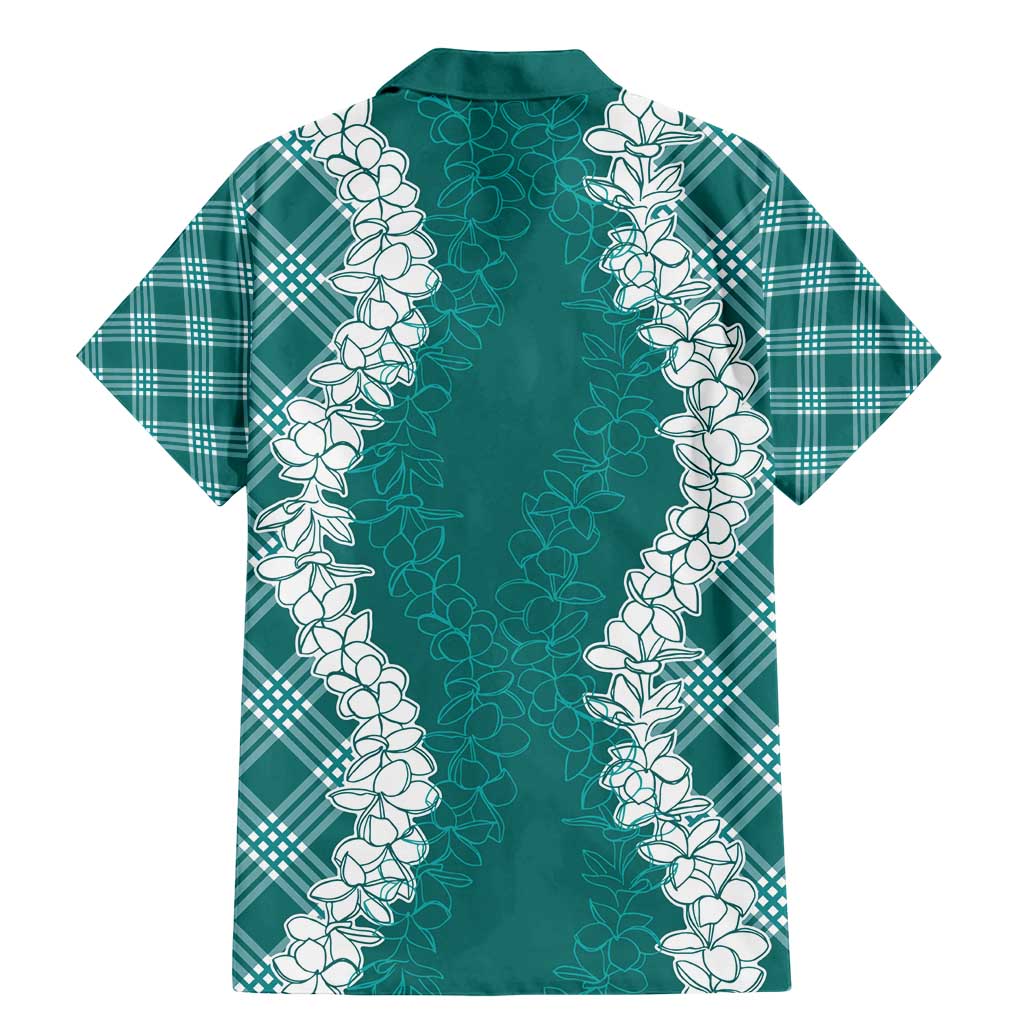 Hawaii Aloha Plumeria Lei Teal Palaka Family Matching Mermaid Dress and Hawaiian Shirt LT7 - Polynesian Pride