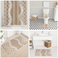Hawaii Aloha Plumeria Lei Beige Palaka Bathroom Set - Polynesian Pride