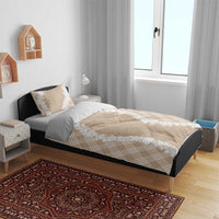 Hawaii Aloha Plumeria Lei Beige Palaka Bedding Set - Polynesian Pride