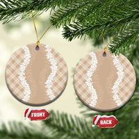 Hawaii Aloha Plumeria Lei Beige Palaka Ceramic Ornament - Polynesian Pride