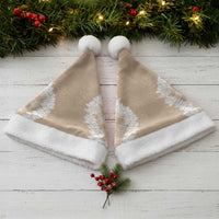 Hawaii Aloha Plumeria Lei Beige Palaka Christmas Santa Hat LT7 - Polynesian Pride