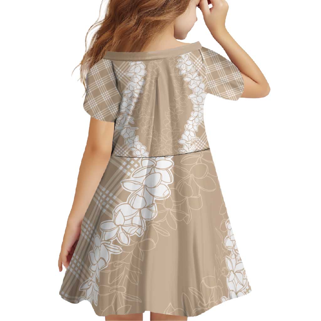 Hawaii Aloha Plumeria Lei Beige Palaka Family Matching Summer Maxi Dress and Hawaiian Shirt LT7 - Polynesian Pride