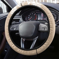 Hawaii Aloha Plumeria Lei Beige Palaka Steering Wheel Cover - Polynesian Pride