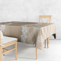 Hawaii Aloha Plumeria Lei Beige Palaka Tablecloth - Polynesian Pride