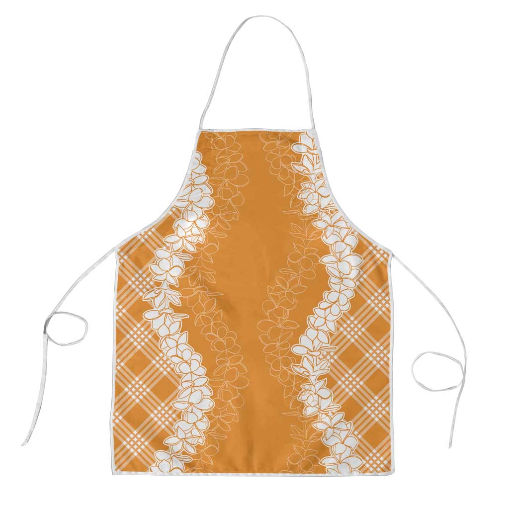 Hawaii Aloha Plumeria Lei Orange Palaka Apron - Polynesian Pride