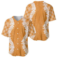 Hawaii Aloha Plumeria Lei Orange Palaka Baseball Jersey LT7 - Polynesian Pride