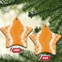 Hawaii Aloha Plumeria Lei Orange Palaka Ceramic Ornament - Polynesian Pride
