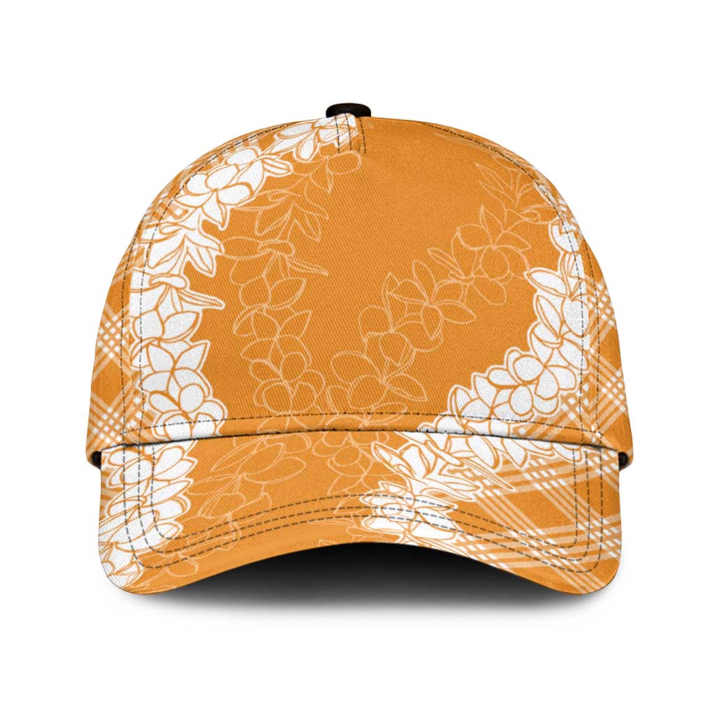Hawaii Aloha Plumeria Lei Orange Palaka Classic Cap - Polynesian Pride