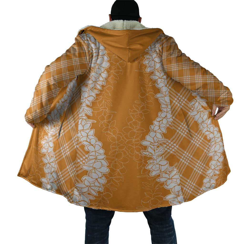 Hawaii Aloha Plumeria Lei Orange Palaka Cloak - Polynesian Pride