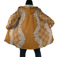 Hawaii Aloha Plumeria Lei Orange Palaka Cloak - Polynesian Pride
