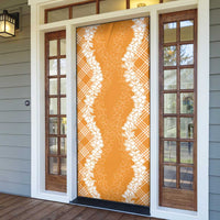 Hawaii Aloha Plumeria Lei Orange Palaka Door Cover LT7 - Polynesian Pride
