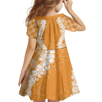 Hawaii Aloha Plumeria Lei Orange Palaka Family Matching Mermaid Dress and Hawaiian Shirt LT7 - Polynesian Pride