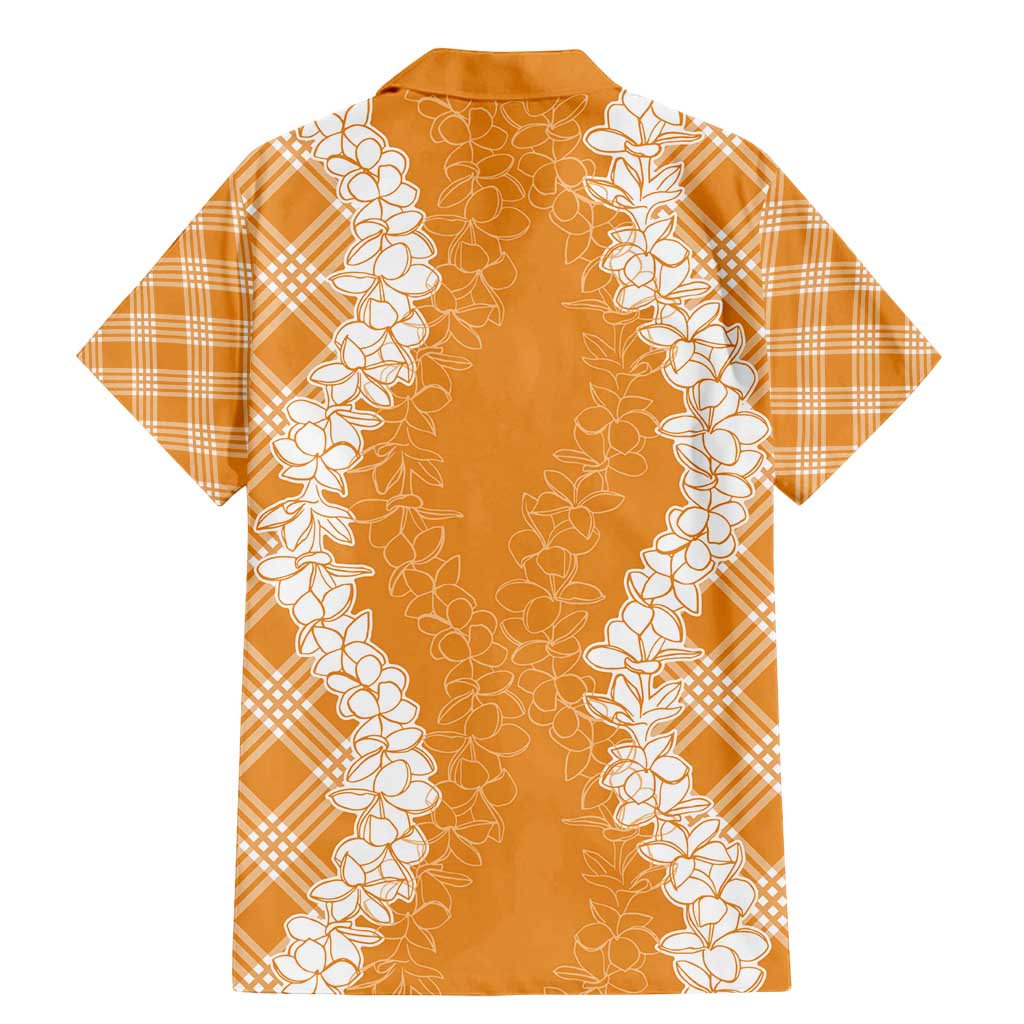 Hawaii Aloha Plumeria Lei Orange Palaka Family Matching Mermaid Dress and Hawaiian Shirt LT7 - Polynesian Pride