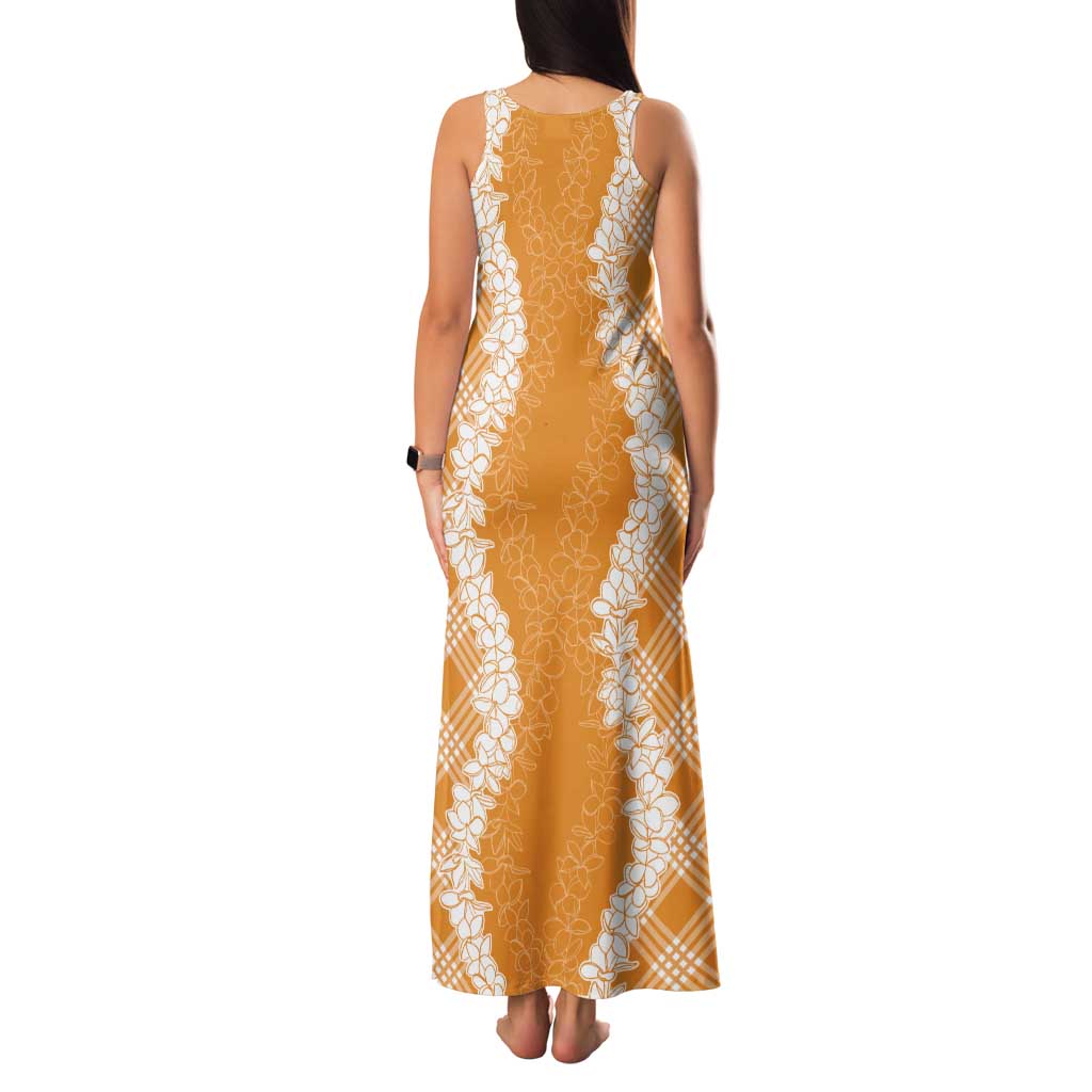 Hawaii Aloha Plumeria Lei Orange Palaka Family Matching Tank Maxi Dress and Hawaiian Shirt LT7 - Polynesian Pride