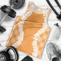 Hawaii Aloha Plumeria Lei Orange Palaka Men Tank Top - Polynesian Pride