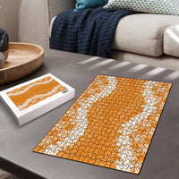 Hawaii Aloha Plumeria Lei Orange Palaka Puzzle - Polynesian Pride