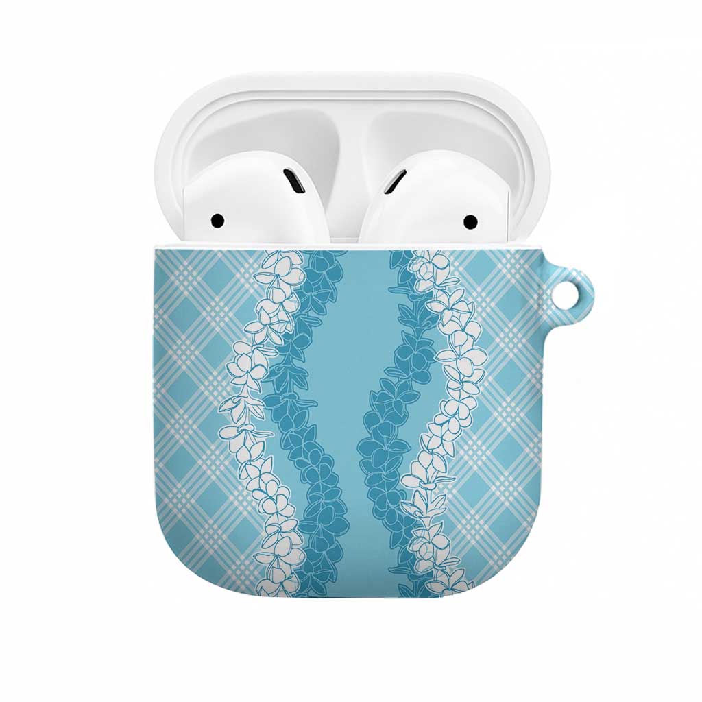 Hawaii Aloha Plumeria Lei Turquoise Palaka AirPods Case - Polynesian Pride