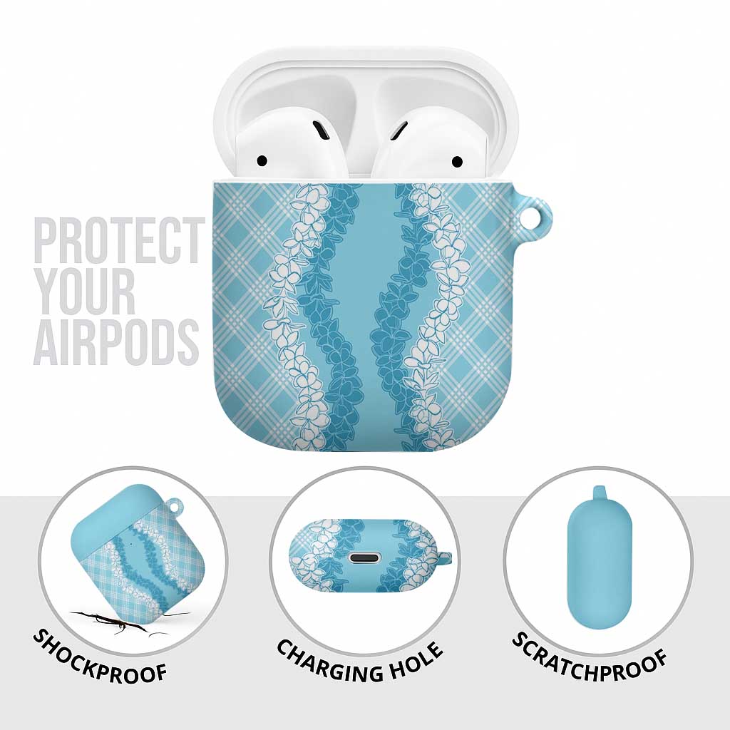 Hawaii Aloha Plumeria Lei Turquoise Palaka AirPods Case LT7 - Polynesian Pride