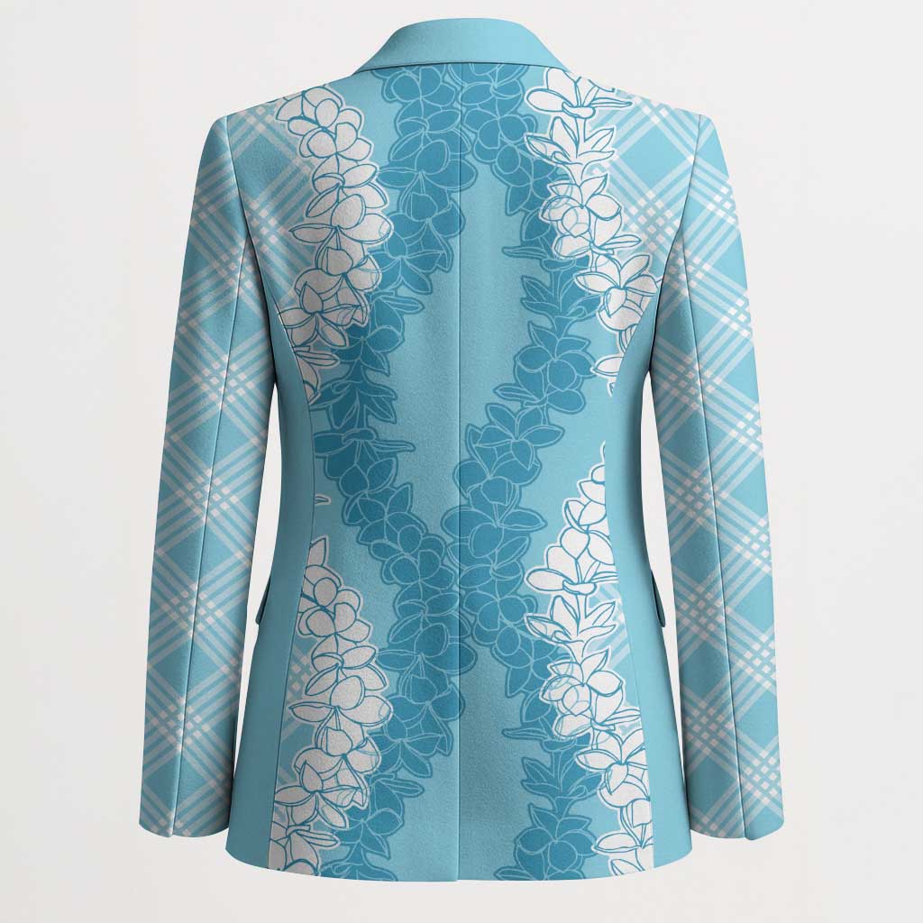 Hawaii Aloha Plumeria Lei Turquoise Palaka Blazer - Polynesian Pride