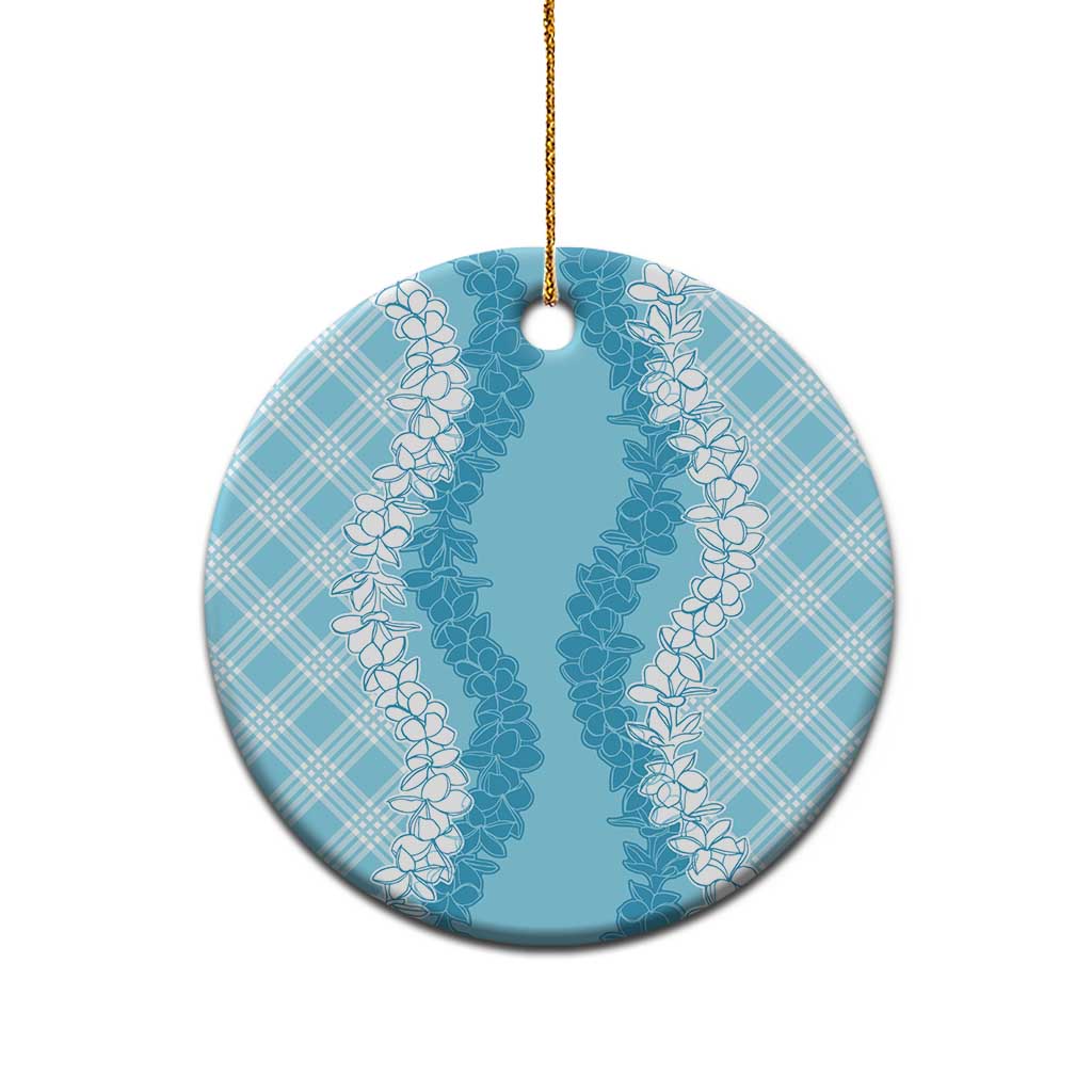 Hawaii Aloha Plumeria Lei Turquoise Palaka Ceramic Ornament - Polynesian Pride