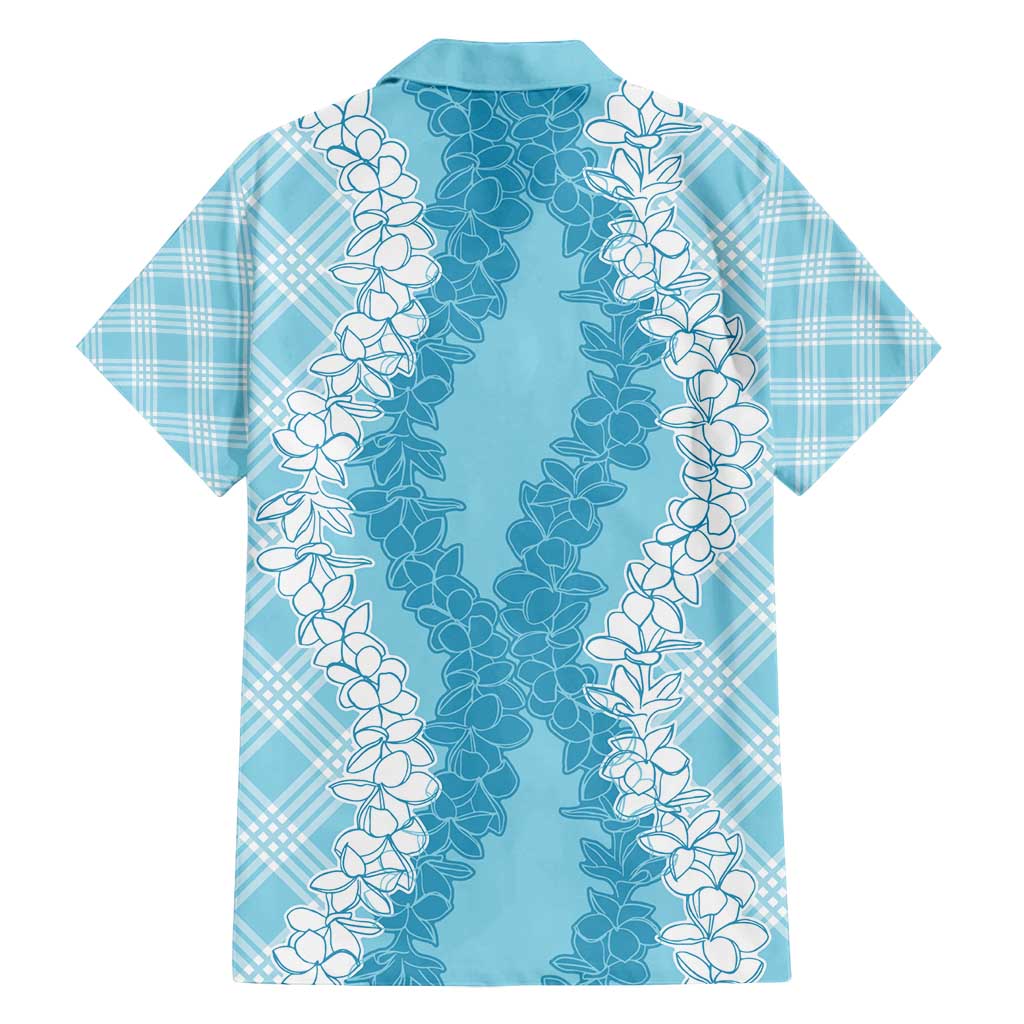Hawaii Aloha Plumeria Lei Turquoise Palaka Family Matching Long Sleeve Bodycon Dress and Hawaiian Shirt LT7 - Polynesian Pride