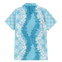 Hawaii Aloha Plumeria Lei Turquoise Palaka Family Matching Mermaid Dress and Hawaiian Shirt LT7 - Polynesian Pride