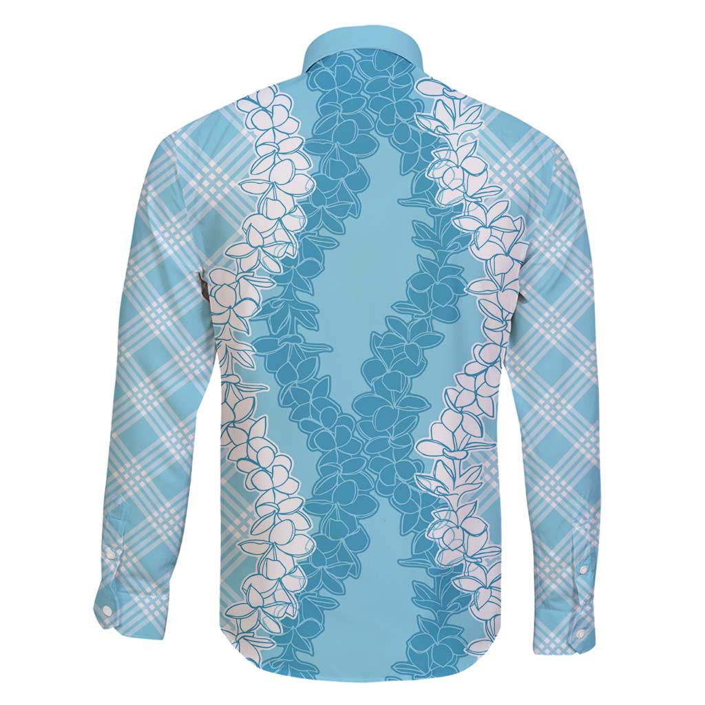 Hawaii Aloha Plumeria Lei Turquoise Palaka Family Matching Puletasi and Hawaiian Shirt LT7 - Polynesian Pride