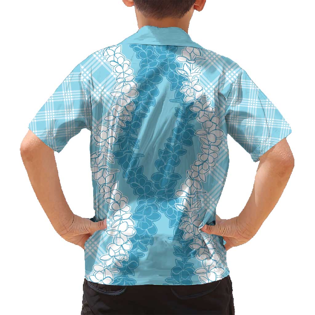 Hawaii Aloha Plumeria Lei Turquoise Palaka Family Matching Summer Maxi Dress and Hawaiian Shirt LT7 - Polynesian Pride