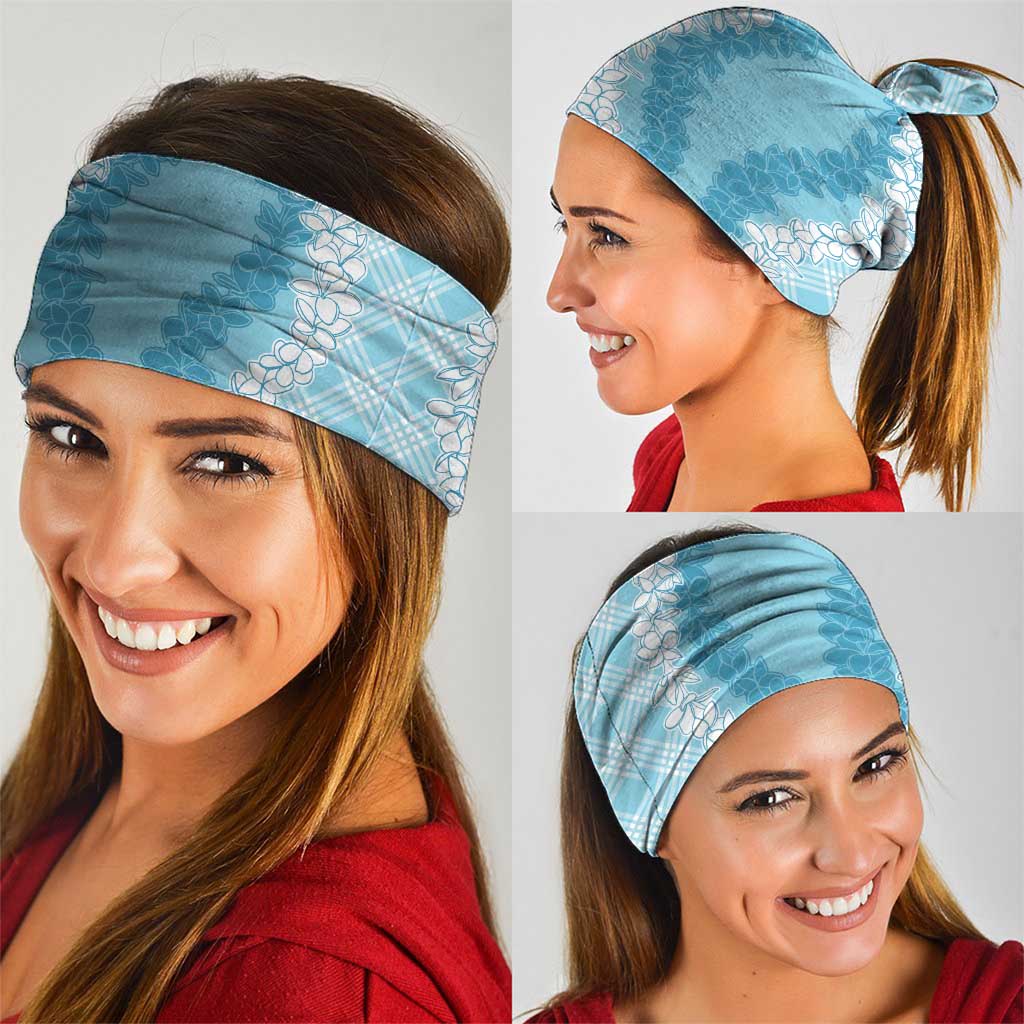 Hawaii Aloha Plumeria Lei Turquoise Palaka Neck Gaiter - Polynesian Pride