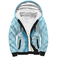Hawaii Aloha Plumeria Lei Turquoise Palaka Sherpa Hoodie LT7 Unisex Turquoise - Polynesian Pride