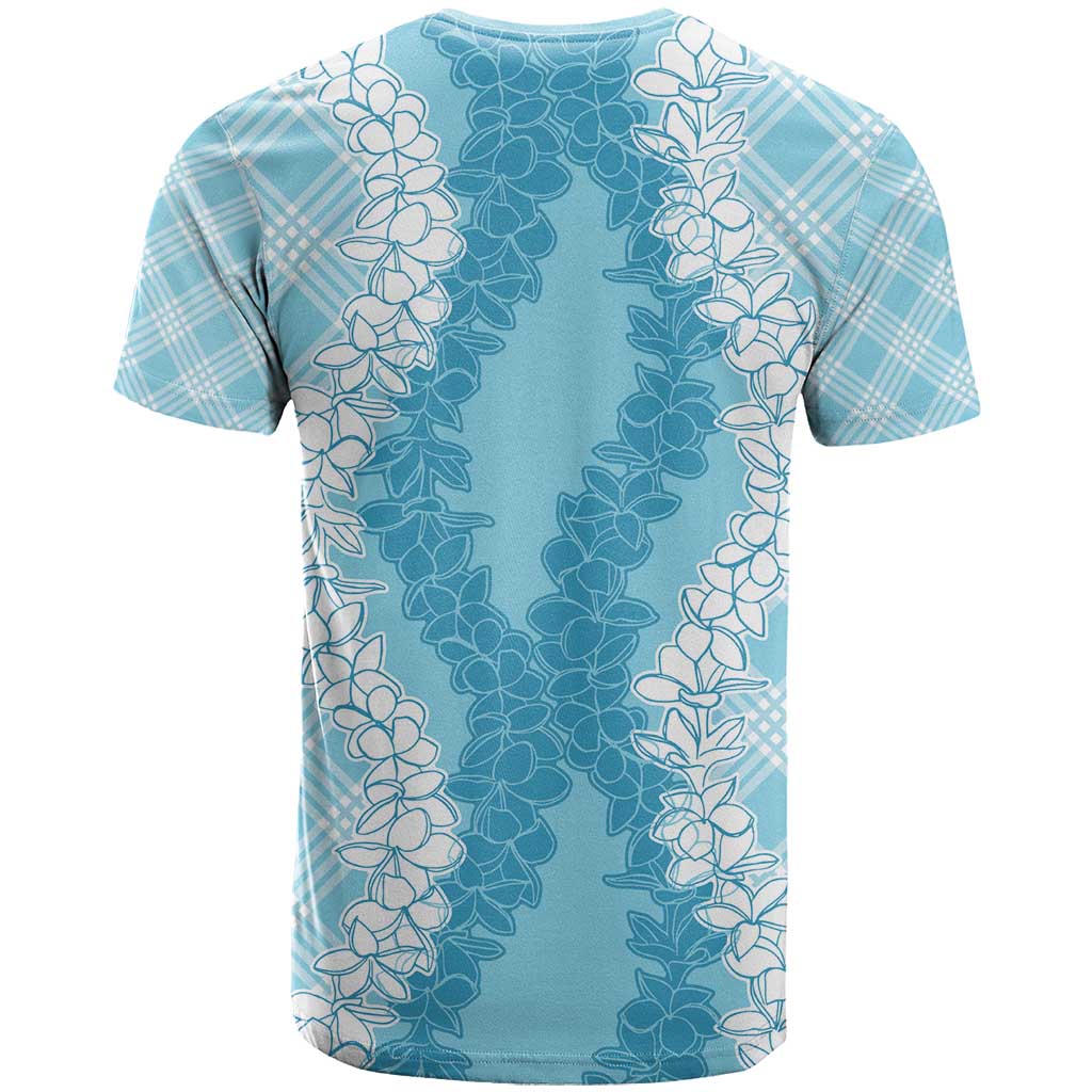 Hawaii Aloha Plumeria Lei Turquoise Palaka T Shirt - Polynesian Pride