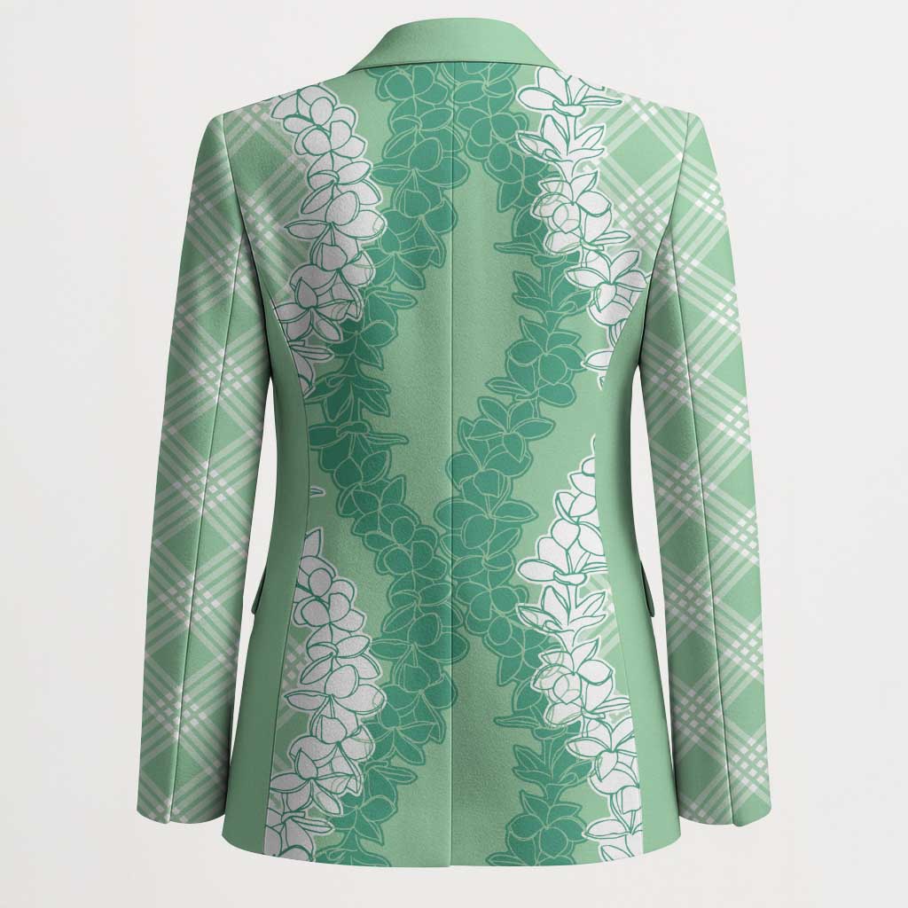 Hawaii Aloha Plumeria Lei Mint Palaka Blazer - Polynesian Pride
