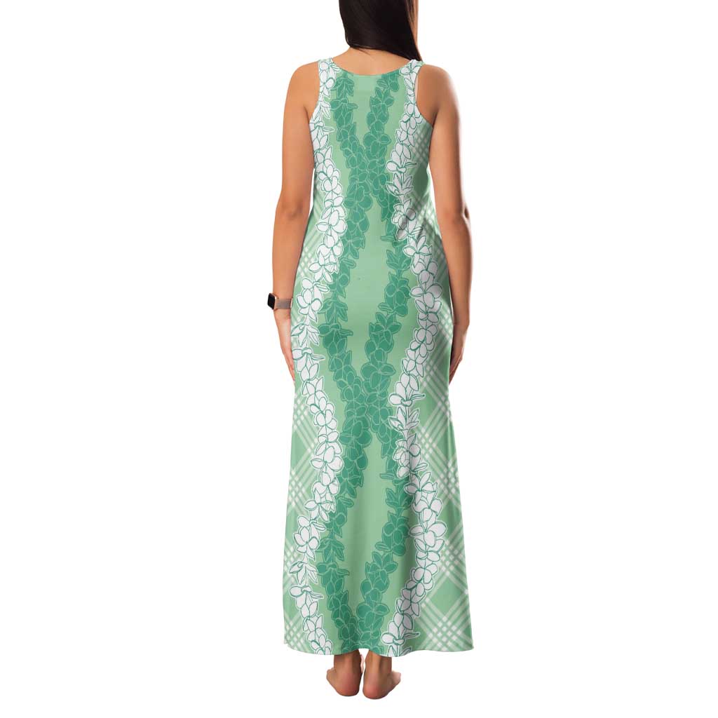Hawaii Aloha Plumeria Lei Mint Palaka Family Matching Tank Maxi Dress and Hawaiian Shirt LT7 - Polynesian Pride