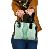 Hawaii Aloha Plumeria Lei Mint Palaka Shoulder Handbag - Polynesian Pride