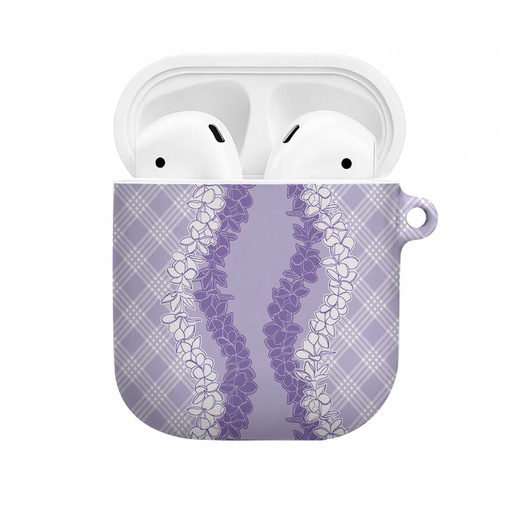 Hawaii Aloha Plumeria Lei Lavender Palaka AirPods Case LT7 Lavender - Polynesian Pride