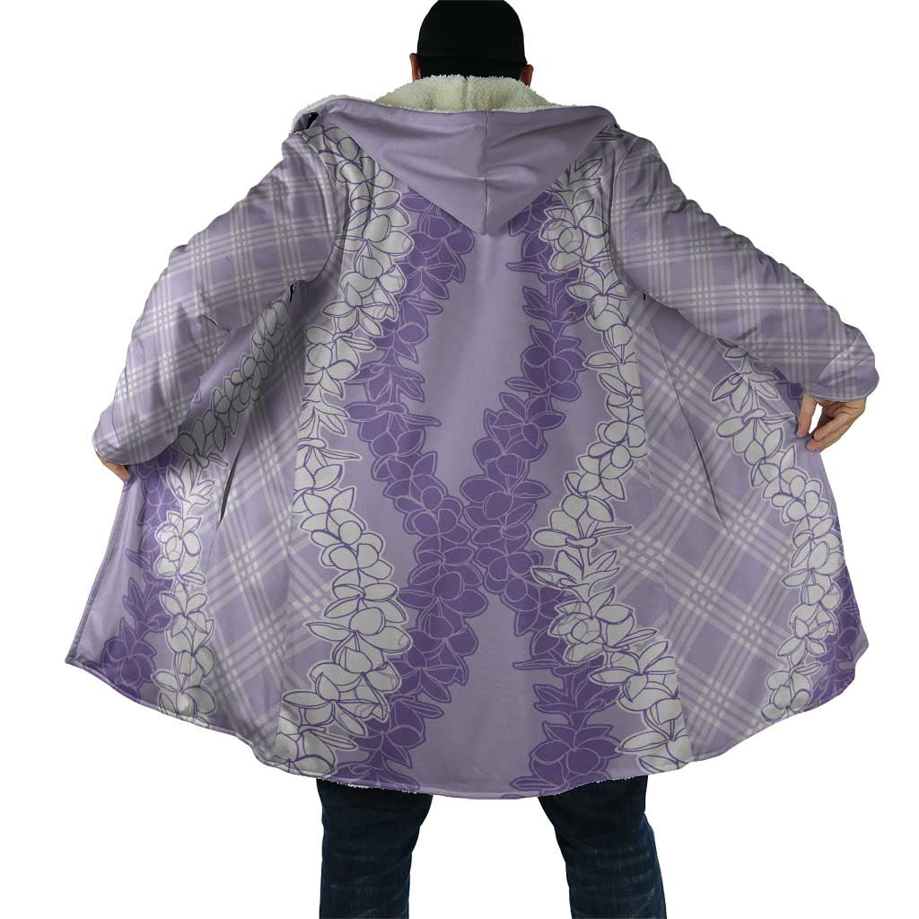 Hawaii Aloha Plumeria Lei Lavender Palaka Cloak - Polynesian Pride