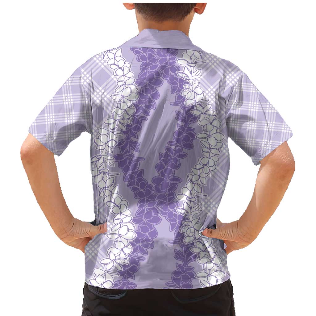 Hawaii Aloha Plumeria Lei Lavender Palaka Family Matching Mermaid Dress and Hawaiian Shirt LT7 - Polynesian Pride