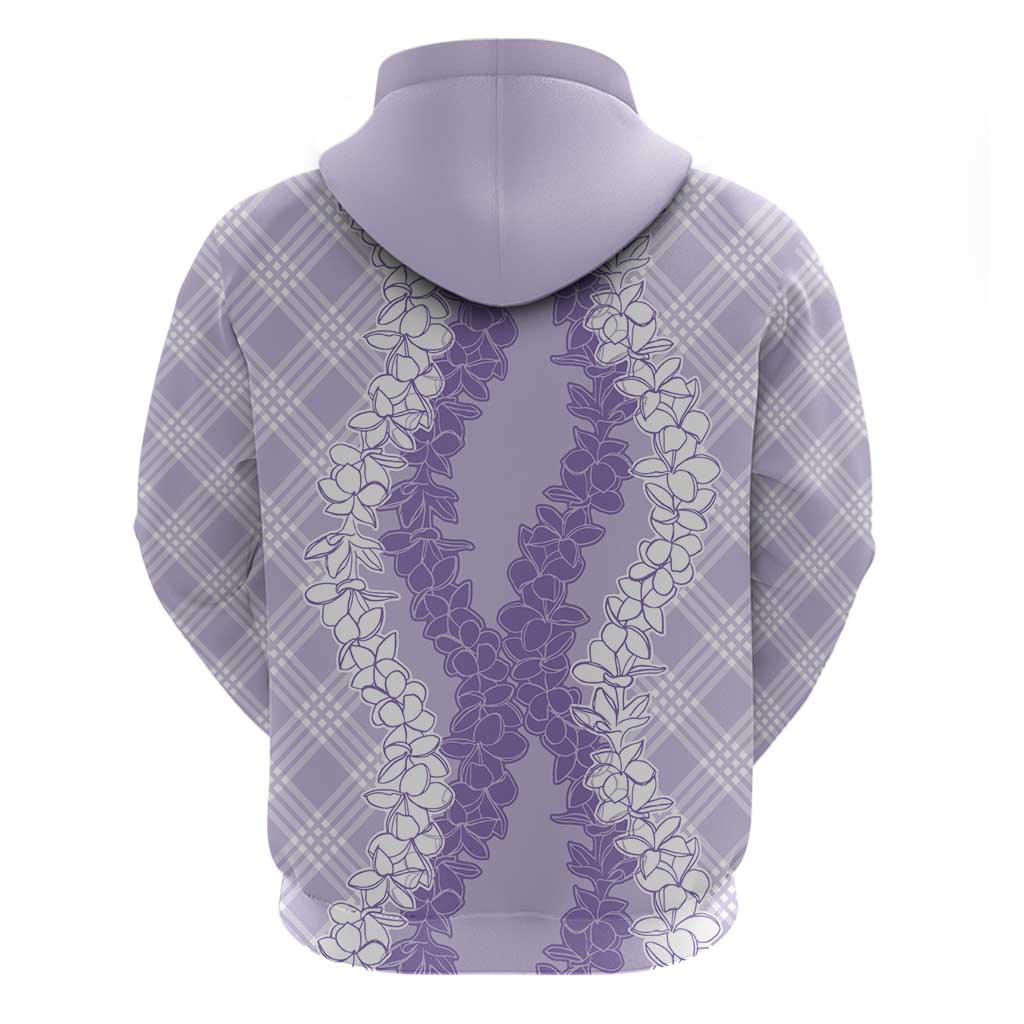 Hawaii Aloha Plumeria Lei Lavender Palaka Hoodie - Polynesian Pride
