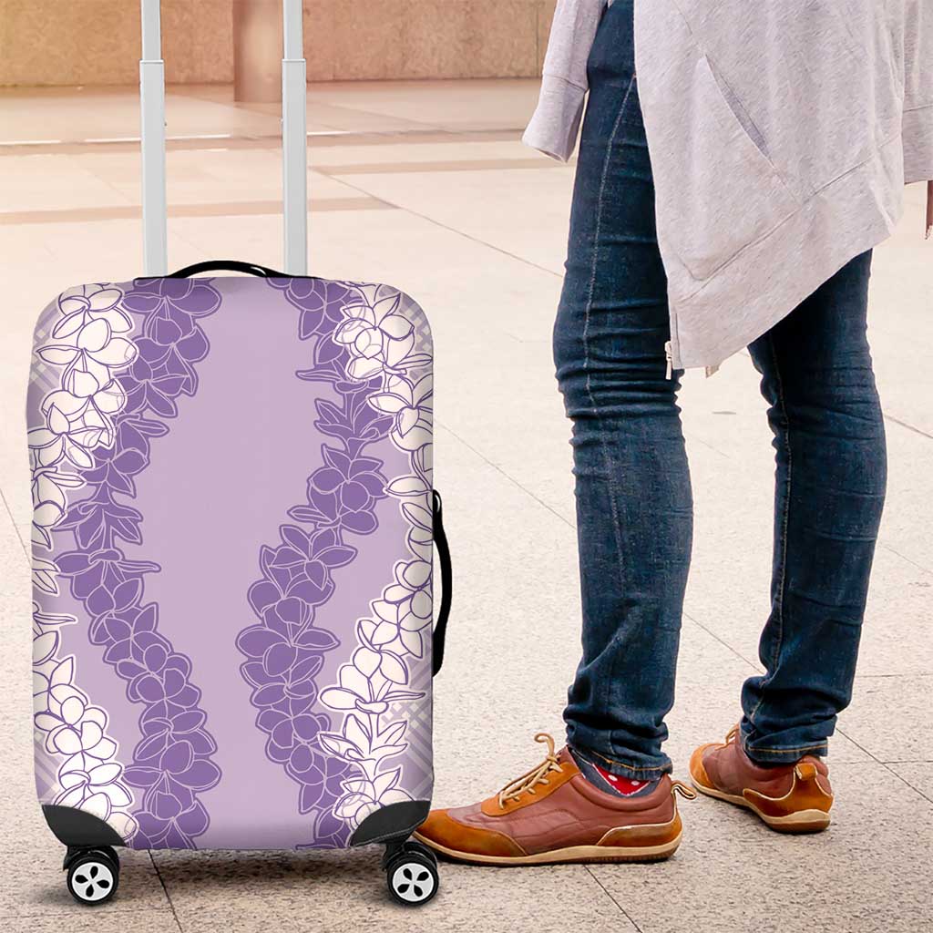 Hawaii Aloha Plumeria Lei Lavender Palaka Luggage Cover LT7 Lavender - Polynesian Pride