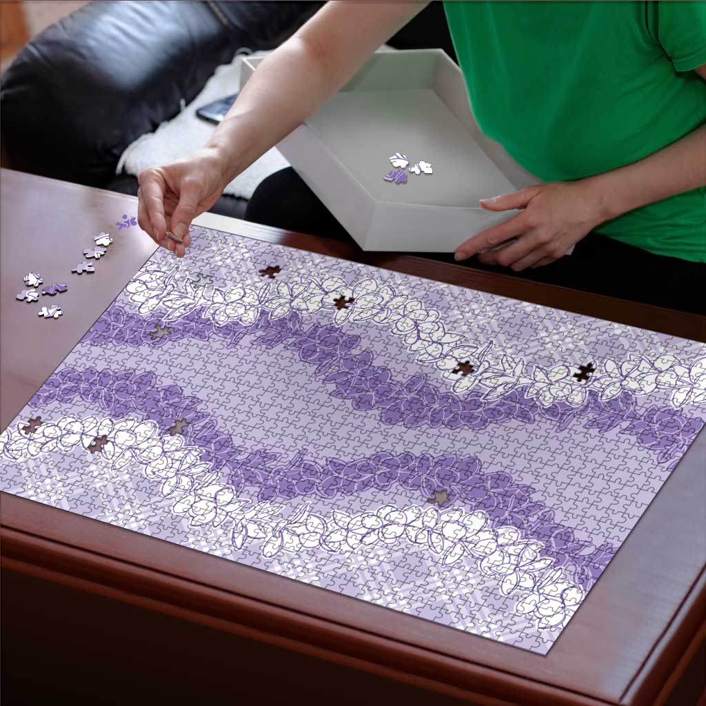 Hawaii Aloha Plumeria Lei Lavender Palaka Puzzle - Polynesian Pride
