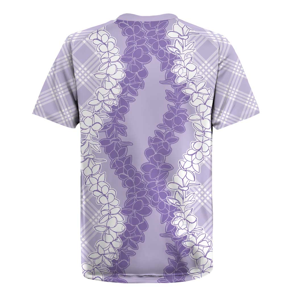 Hawaii Aloha Plumeria Lei Lavender Palaka Rugby Jersey LT7 - Polynesian Pride