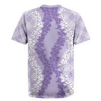 Hawaii Aloha Plumeria Lei Lavender Palaka Rugby Jersey LT7 - Polynesian Pride