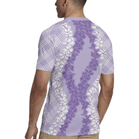 Hawaii Aloha Plumeria Lei Lavender Palaka Rugby Jersey LT7 - Polynesian Pride