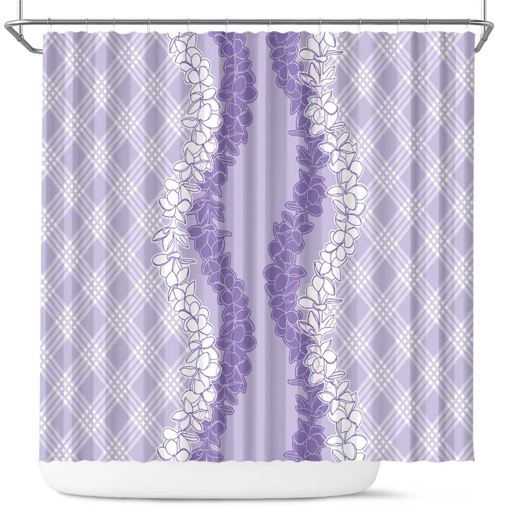 Hawaii Aloha Plumeria Lei Lavender Palaka Shower Curtain LT7 Lavender - Polynesian Pride