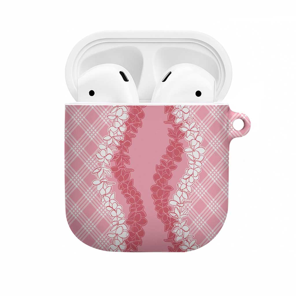Hawaii Aloha Plumeria Lei Pink Palaka AirPods Case - Polynesian Pride