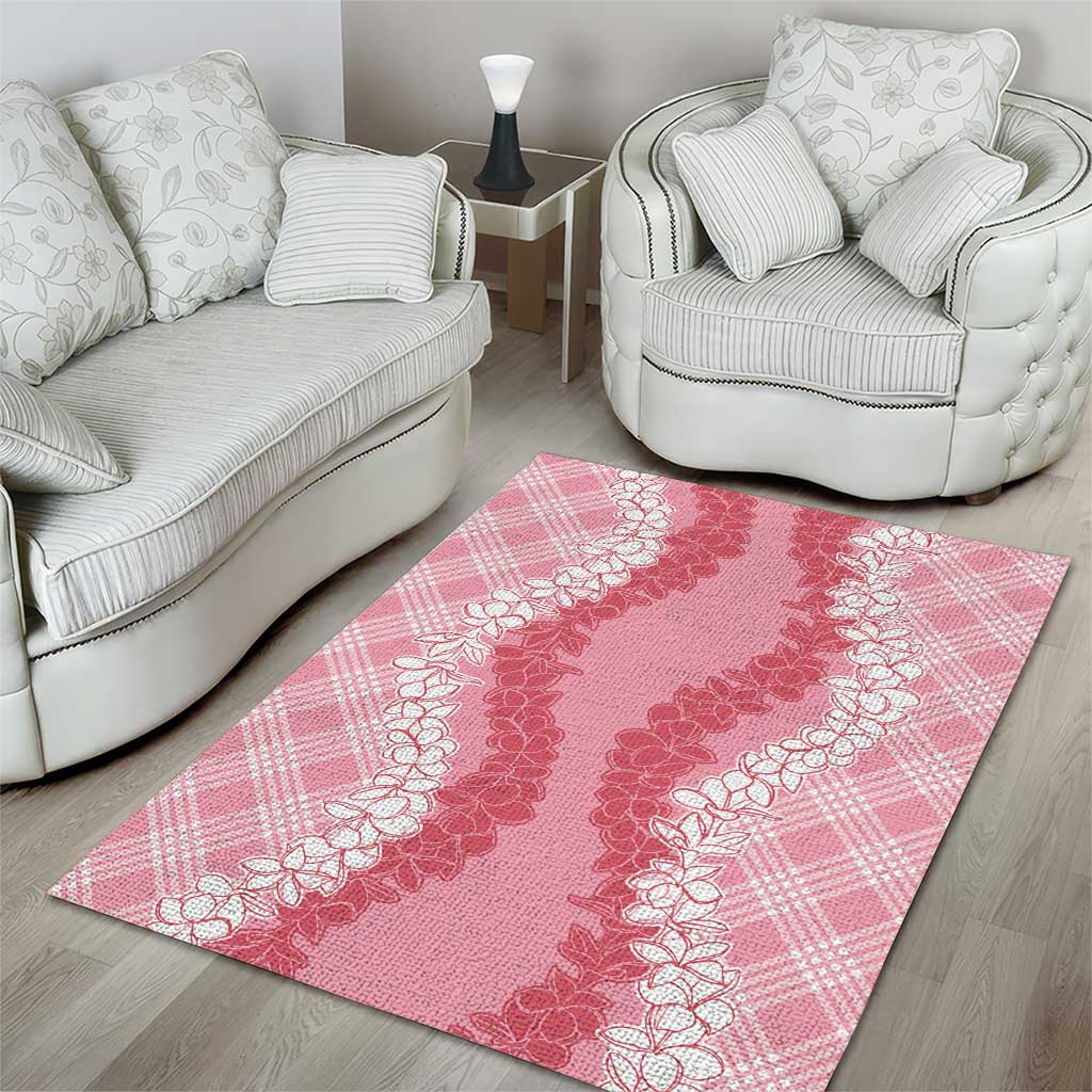 Hawaii Aloha Plumeria Lei Pink Palaka Area Rug - Polynesian Pride