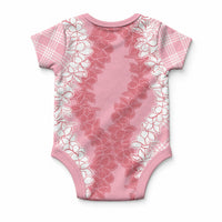Hawaii Aloha Plumeria Lei Pink Palaka Baby Onesie