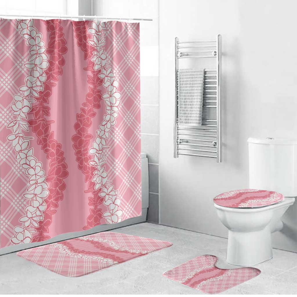 Hawaii Aloha Plumeria Lei Pink Palaka Bathroom Set - Polynesian Pride
