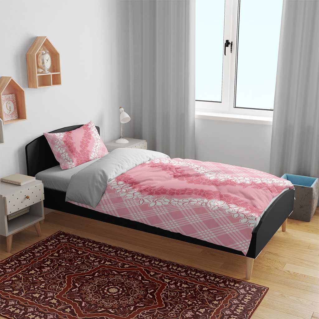 Hawaii Aloha Plumeria Lei Pink Palaka Bedding Set - Polynesian Pride