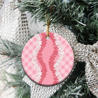 Hawaii Aloha Plumeria Lei Pink Palaka Ceramic Ornament - Polynesian Pride